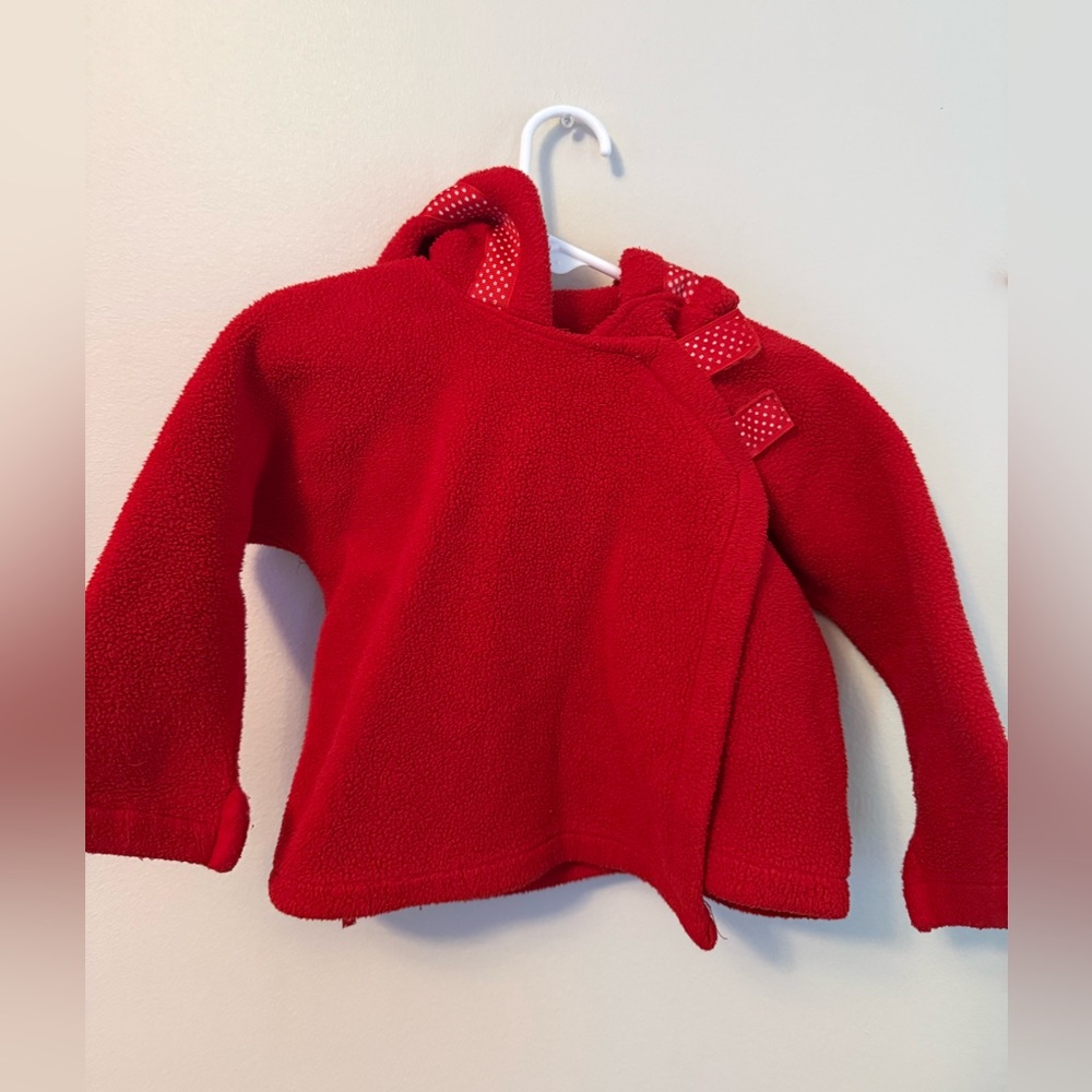 Kids Red Hooded Fleece Sweatshirt